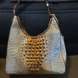 Brahmin Gold Embossed Hobo Bag